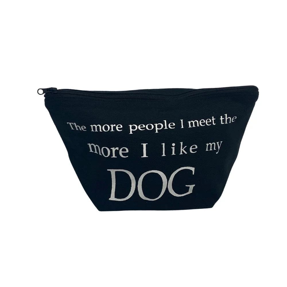 Dog Lover Makeup Bag I Work Hard For My Dog Canvas Cosmetic NWT